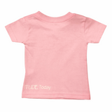 #GRATEFUL Tee Shirt Pink 100% Cotton Infant Toddler T-Shirt with White Accents