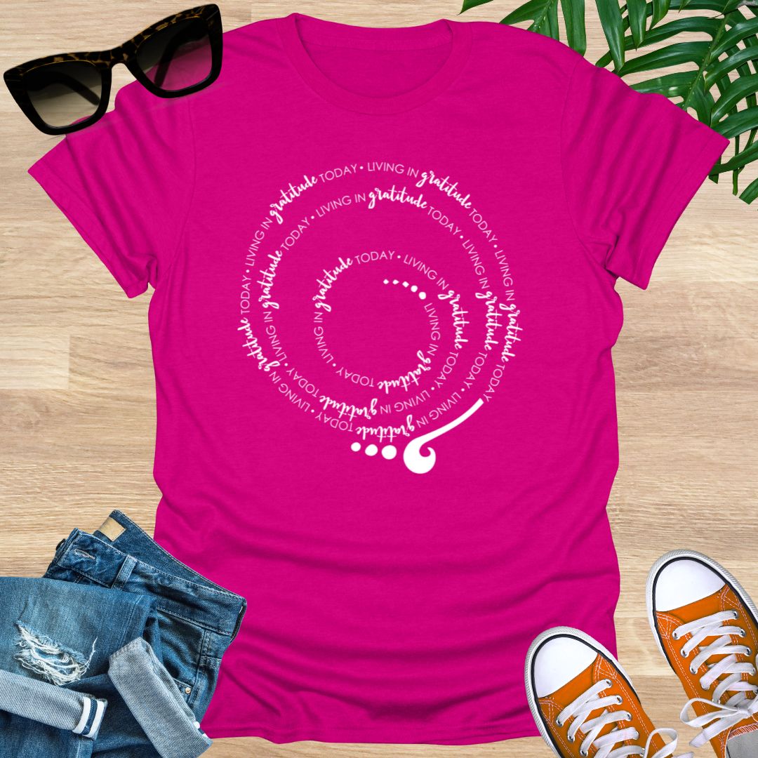Living in GRATITUDE Today Spiral Unisex T-Shirt
