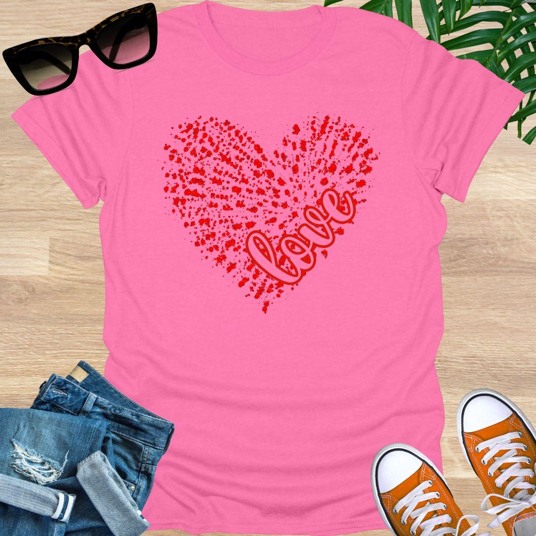 Love Splatter Heart, Unisex T-Shirt