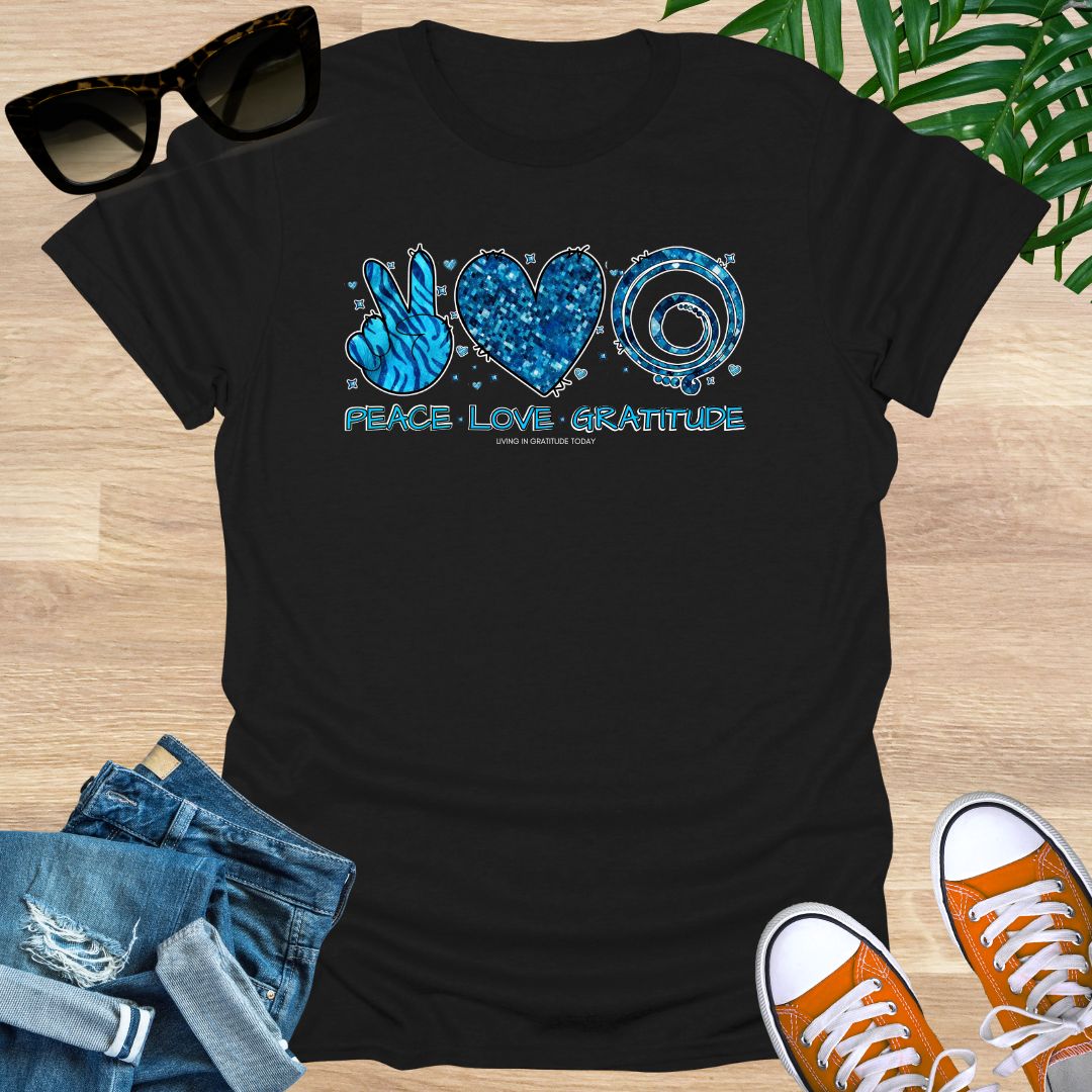 Peace, Love, Gratitude, Unisex T-Shirt