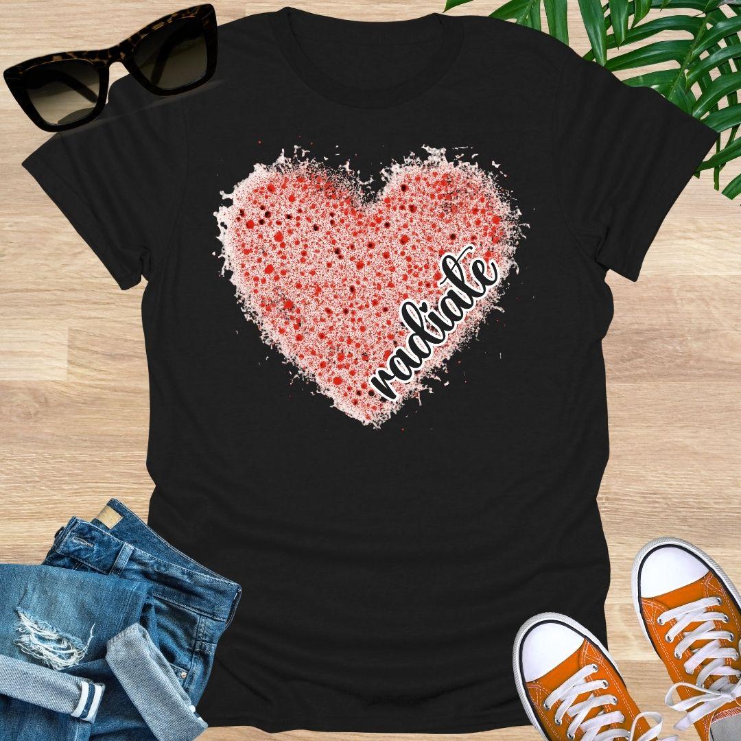 Radiate Love Splatter Heart, Unisex T-Shirt