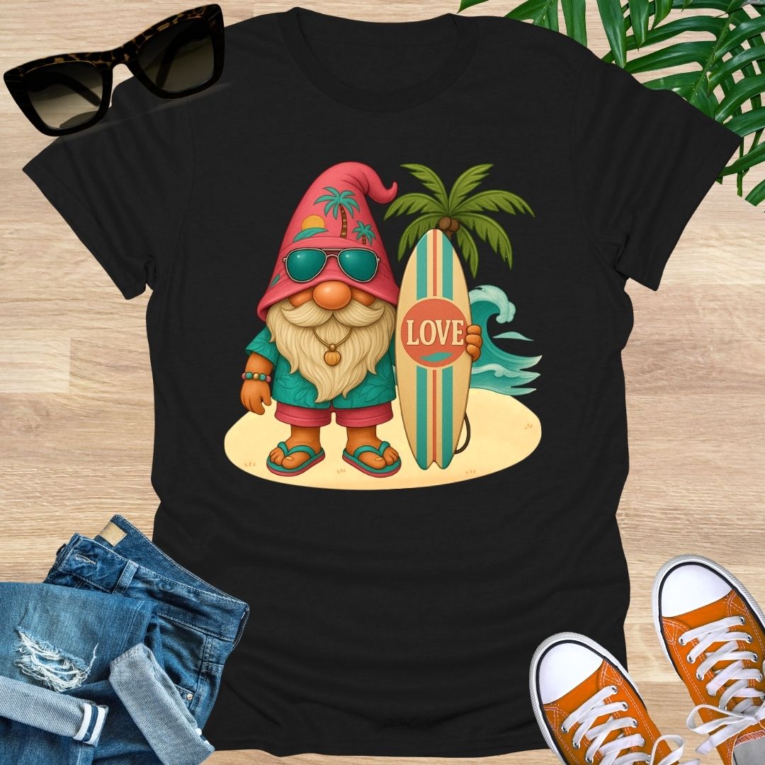 Surfer Love Gnome, Unisex T-Shirt
