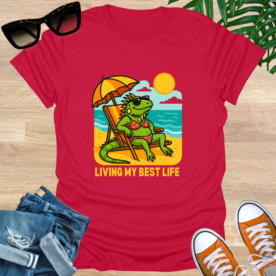 Living My Best Life (Beach Iguana Edition), Unisex T-Shirt