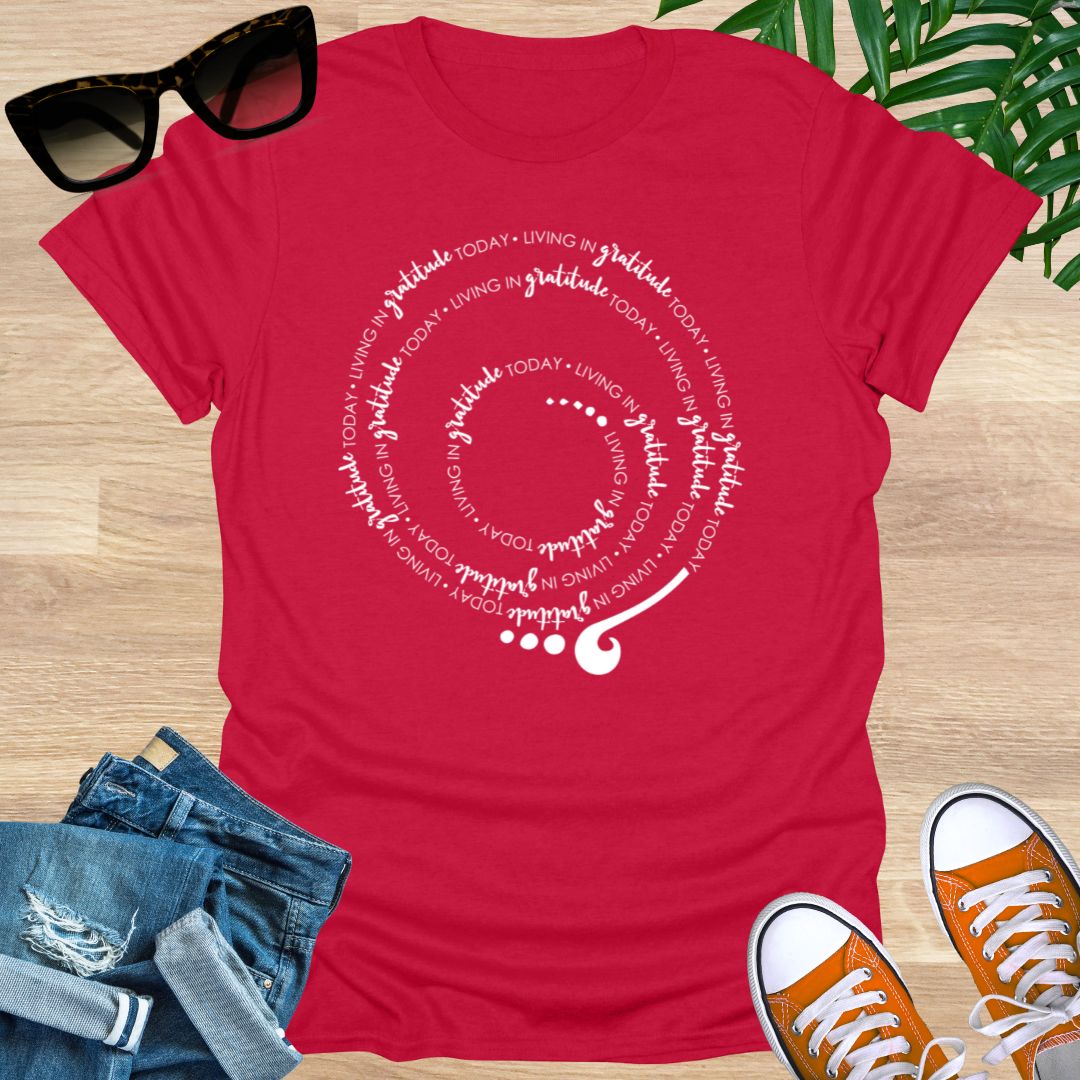 Living in GRATITUDE Today Spiral Unisex T-Shirt
