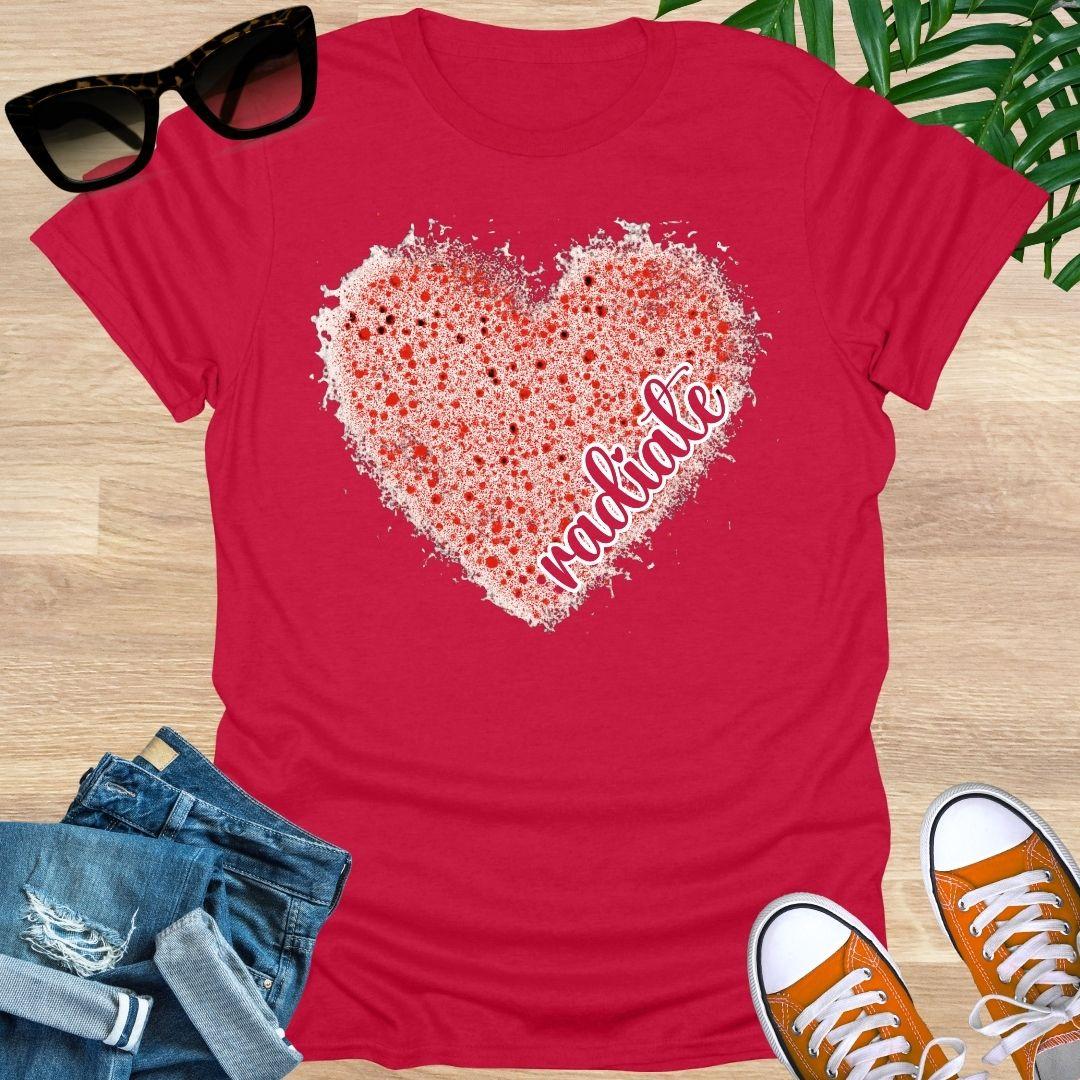 Radiate Love Splatter Heart, Unisex T-Shirt