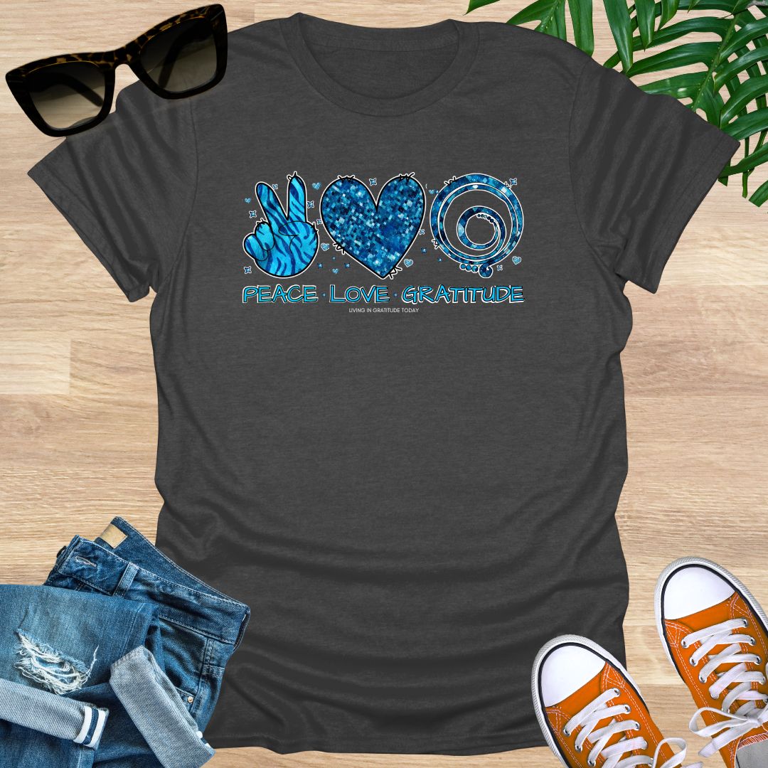 Peace, Love, Gratitude, Unisex T-Shirt