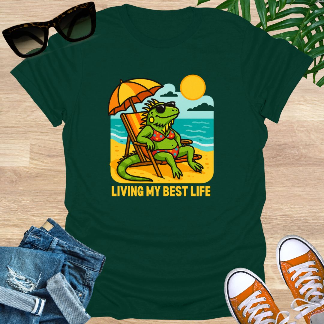Living My Best Life (Beach Iguana Edition), Unisex T-Shirt