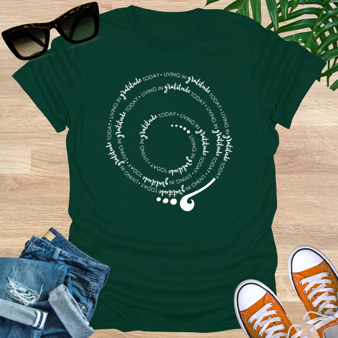 Living in GRATITUDE Today Spiral Unisex T-Shirt