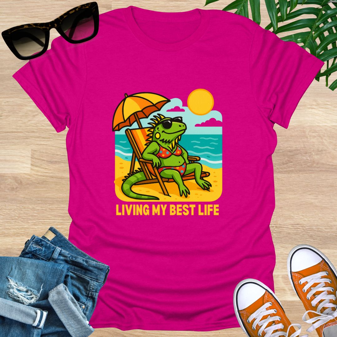 Living My Best Life (Beach Iguana Edition), Unisex T-Shirt