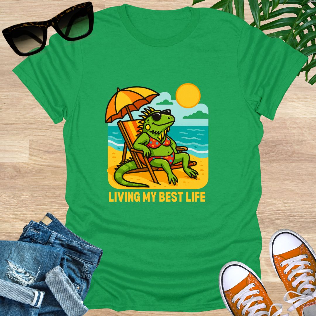 Living My Best Life (Beach Iguana Edition), Unisex T-Shirt