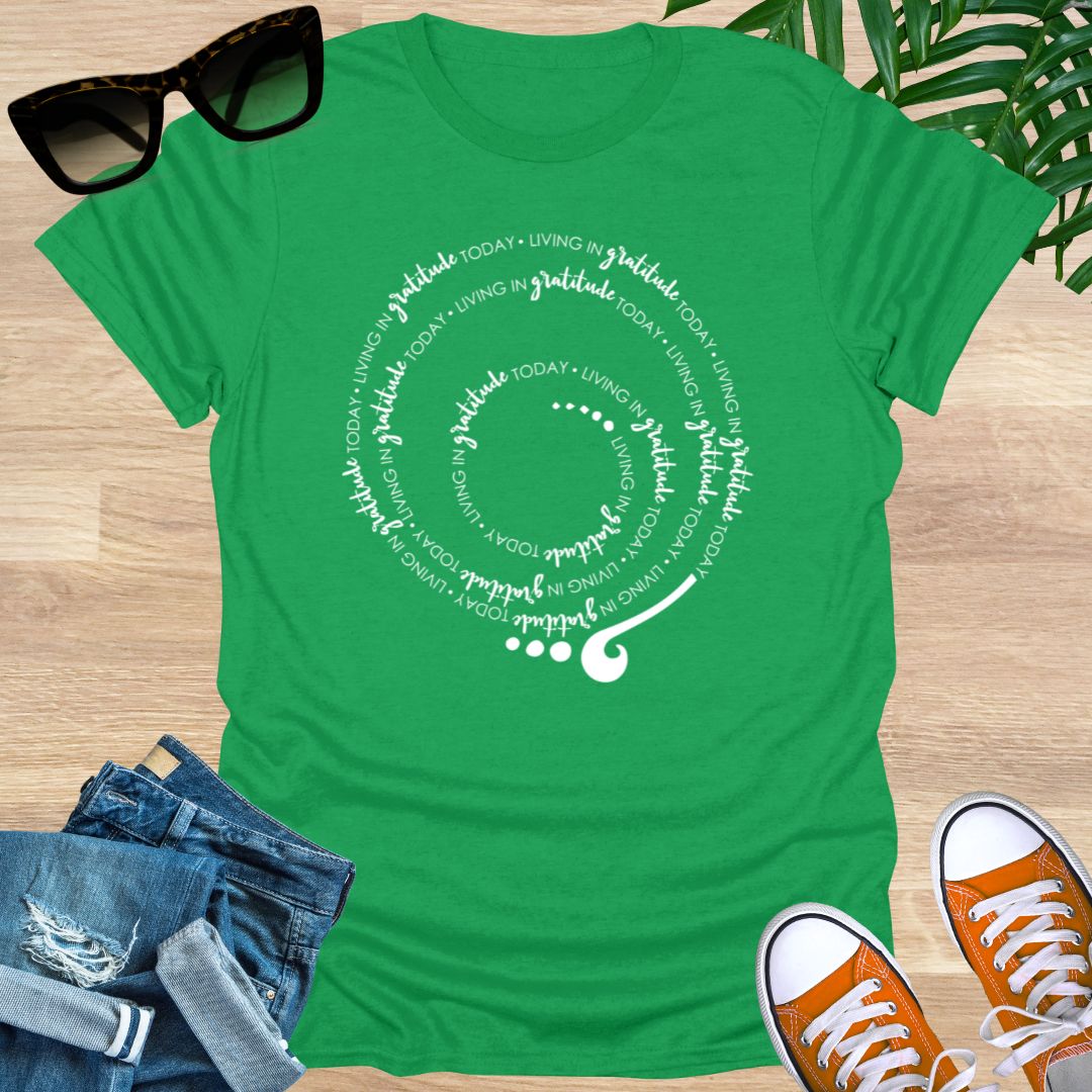 Living in GRATITUDE Today Spiral Unisex T-Shirt