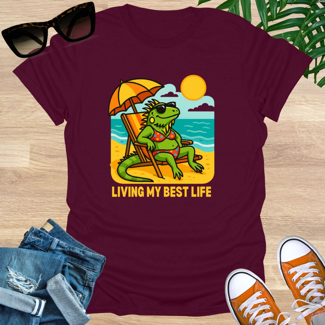 Living My Best Life (Beach Iguana Edition), Unisex T-Shirt