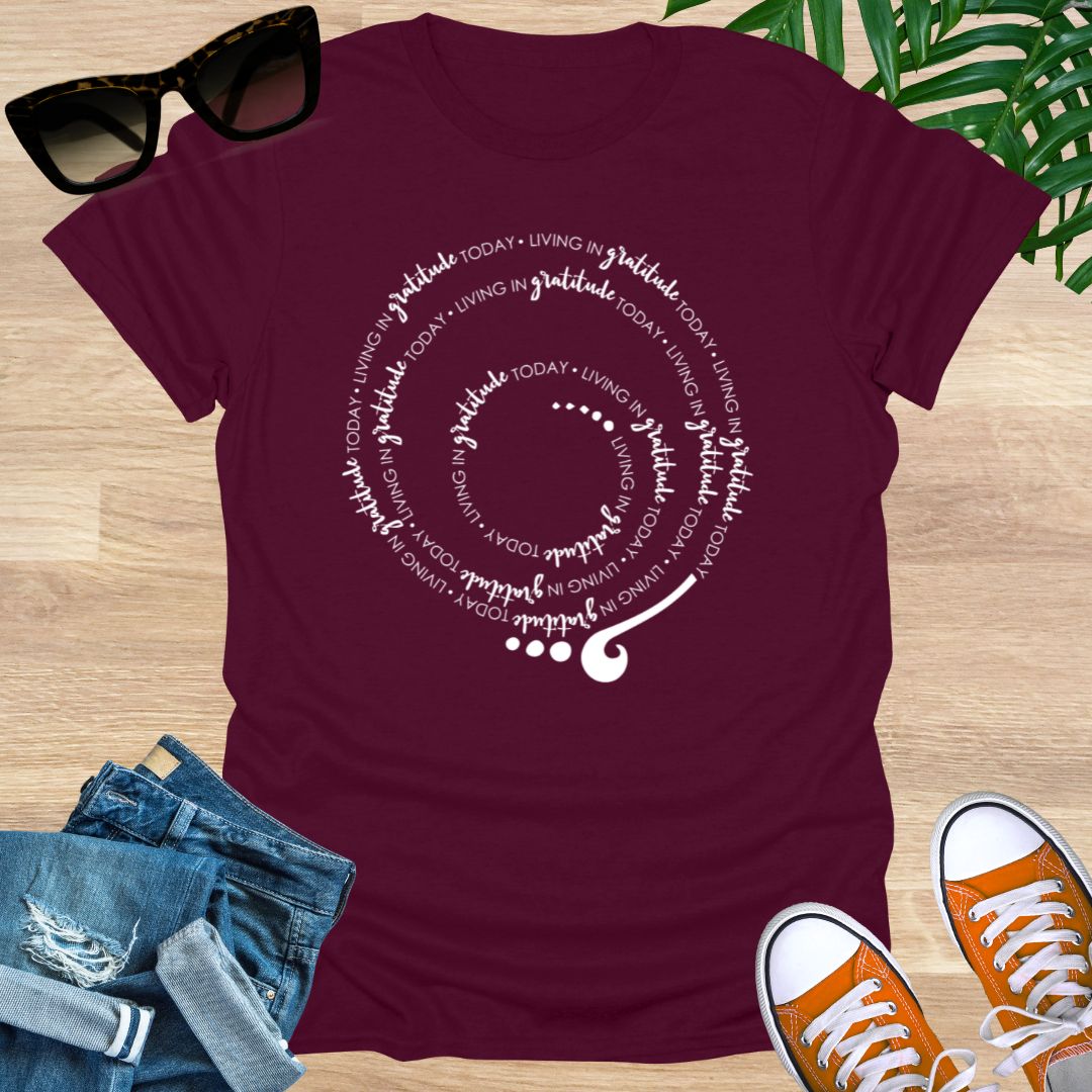 Living in GRATITUDE Today Spiral Unisex T-Shirt
