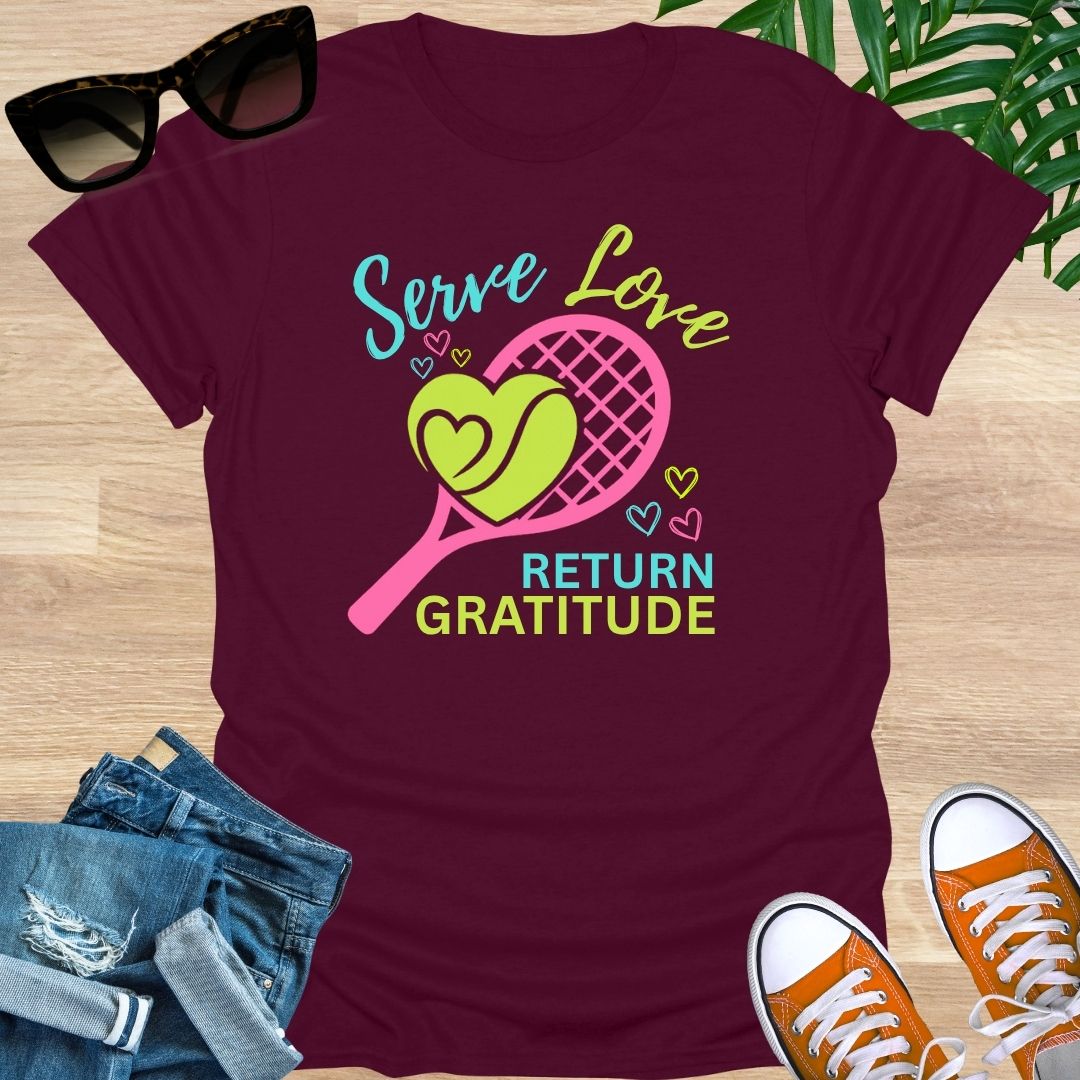 Serve Love, Return GRATITUDE, Tennis, Unisex T-Shirt
