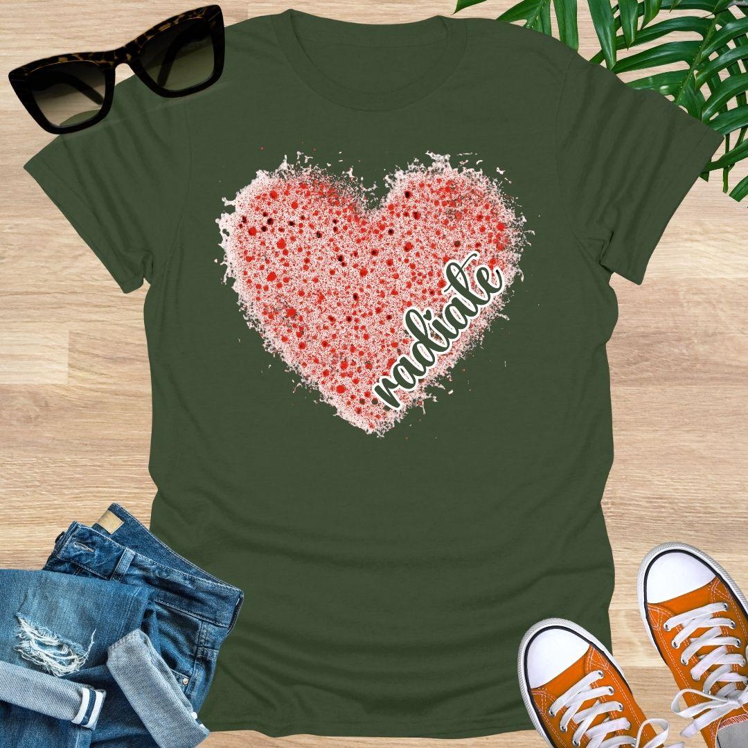 Radiate Love Splatter Heart, Unisex T-Shirt