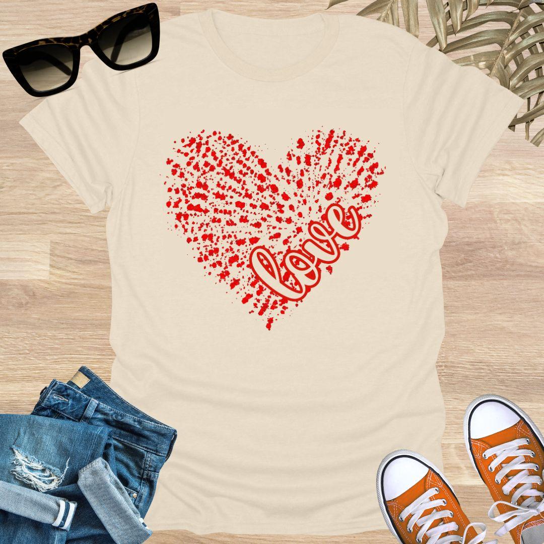 Love Splatter Heart, Unisex T-Shirt