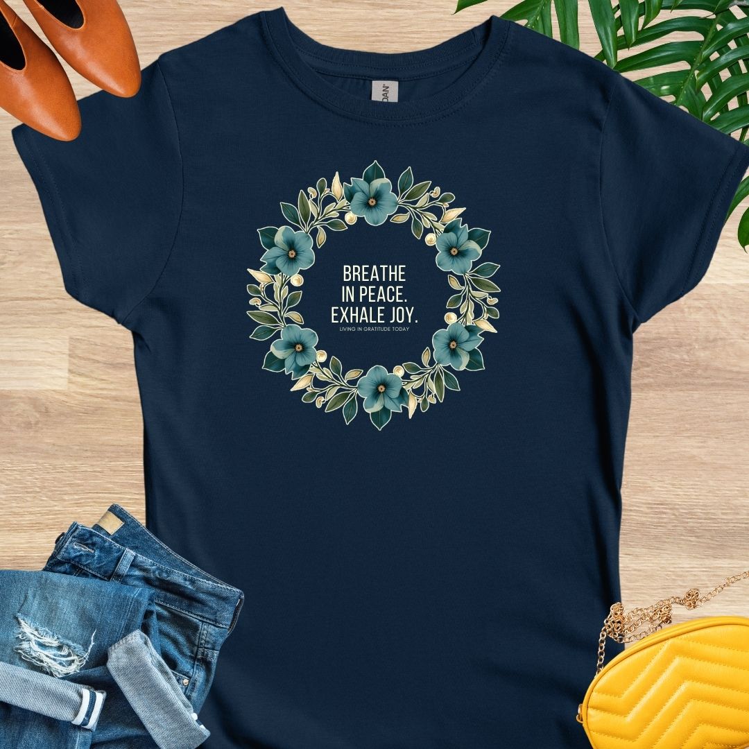Breathe In Peace, Exhale Joy, Mandala, T-Shirt