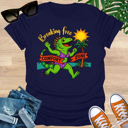 Breaking Free – Comfort Zone Crusher, (Iguana Edition), Unisex T-Shirt