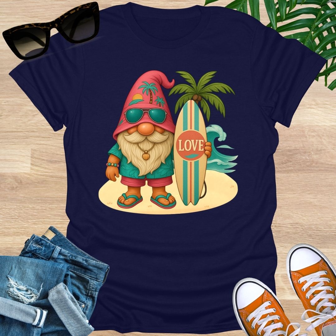 Surfer Love Gnome, Unisex T-Shirt