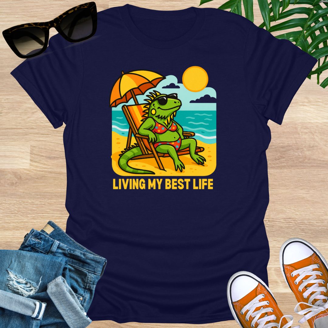 Living My Best Life (Beach Iguana Edition), Unisex T-Shirt