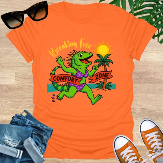 Breaking Free – Comfort Zone Crusher, (Iguana Edition), Unisex T-Shirt
