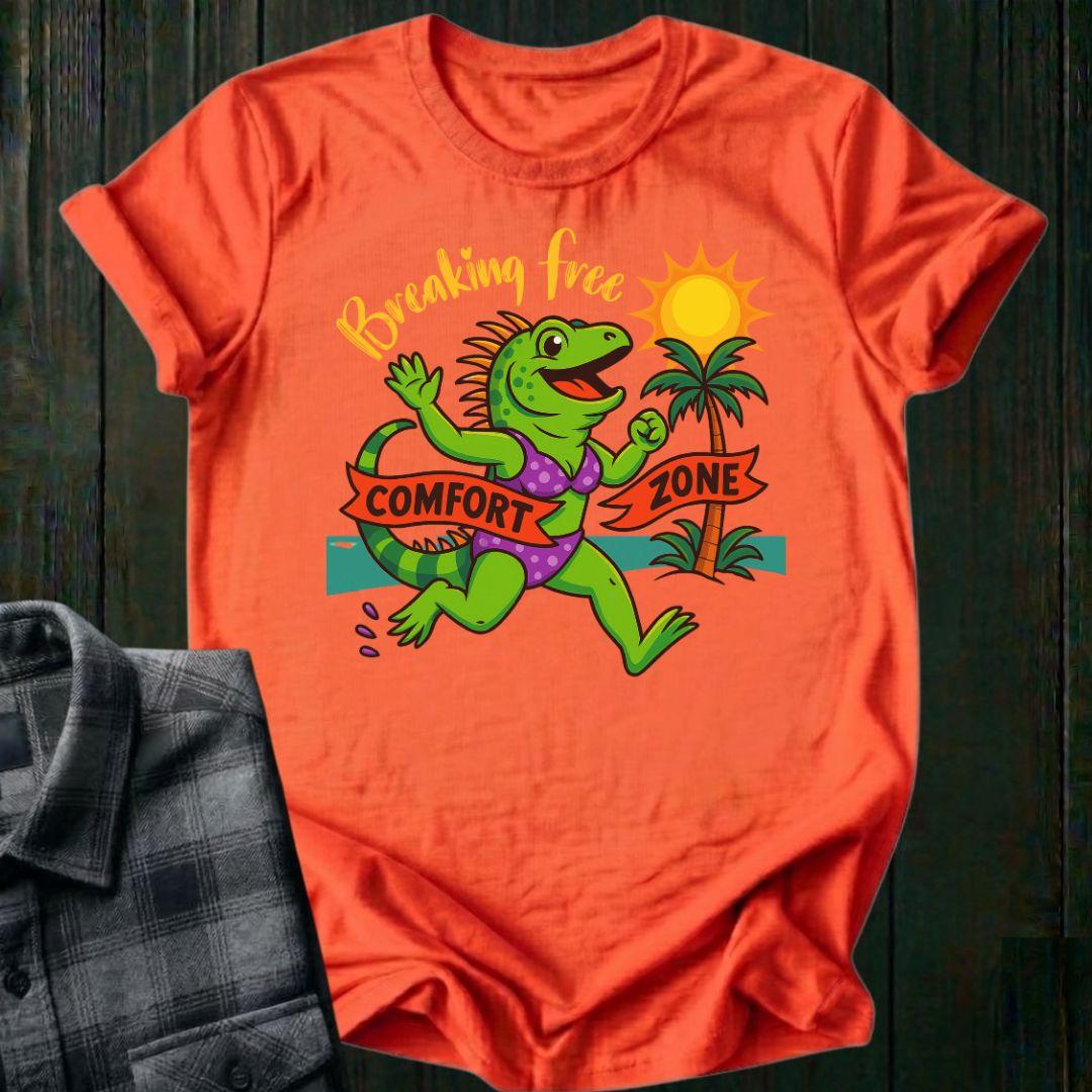 Breaking Free – Comfort Zone Crusher, (Iguana Edition), Unisex T-Shirt