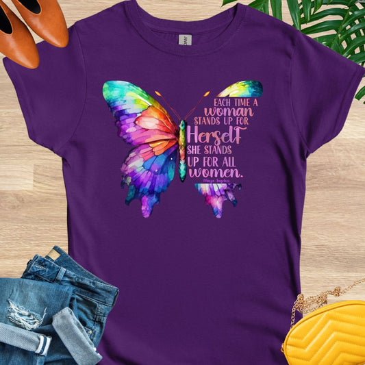 Stand Up For All Women, Butterfly, T-Shirt