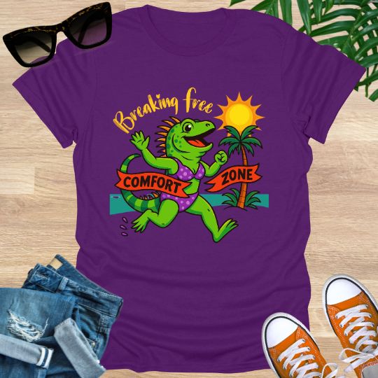 Breaking Free – Comfort Zone Crusher, (Iguana Edition), Unisex T-Shirt