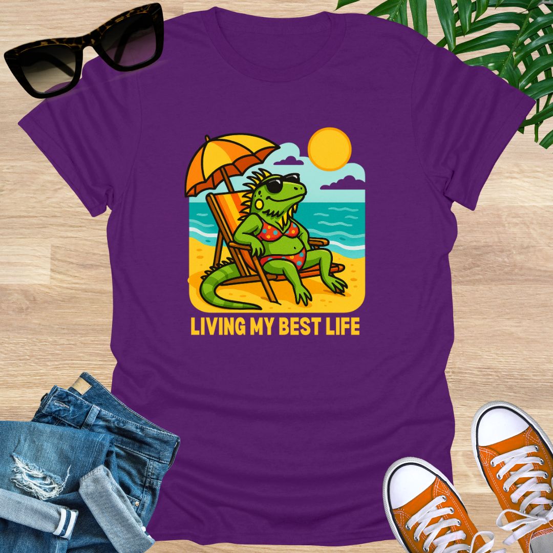Living My Best Life (Beach Iguana Edition), Unisex T-Shirt