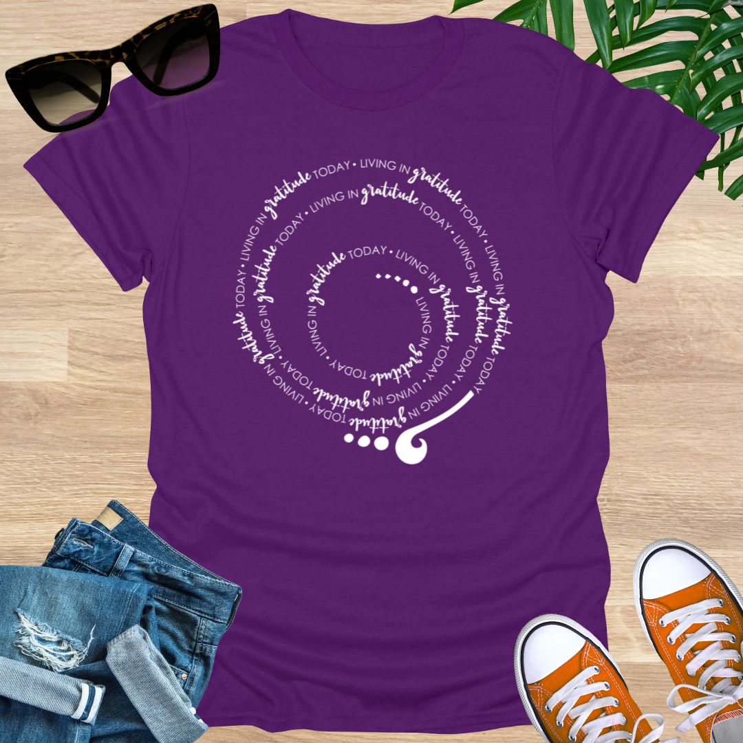 Living in GRATITUDE Today Spiral Unisex T-Shirt