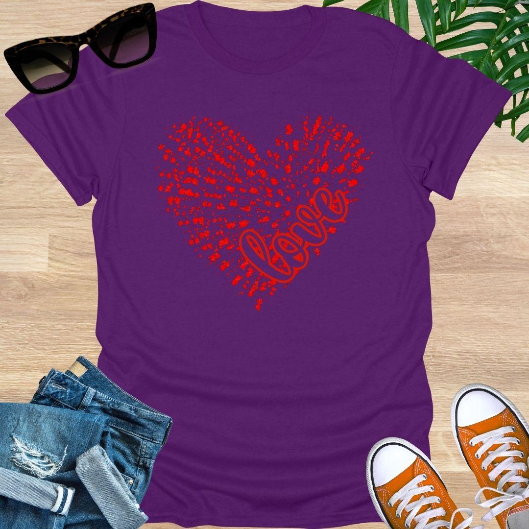 Love Splatter Heart, Unisex T-Shirt