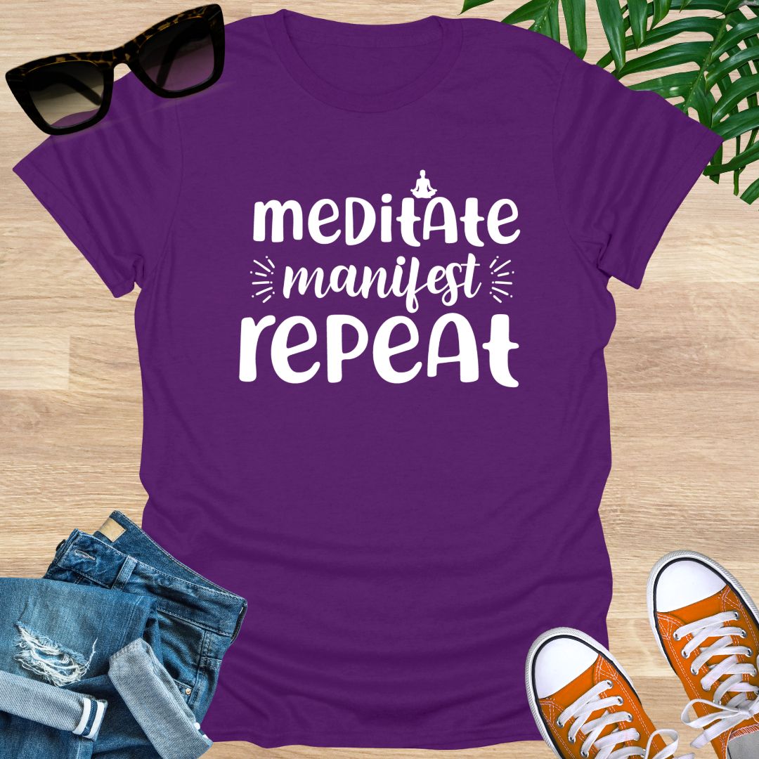 Meditate, Manifest, Repeat, Unisex T-Shirt