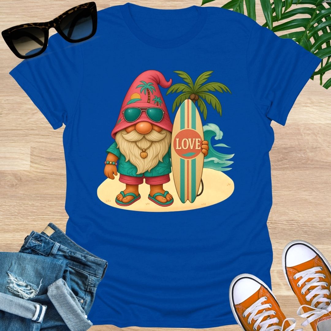 Surfer Love Gnome, Unisex T-Shirt