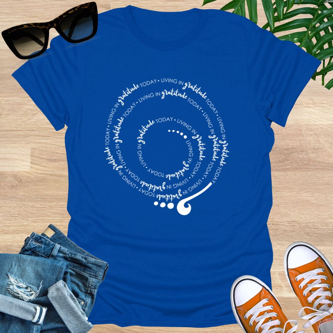 Living in GRATITUDE Today Spiral Unisex T-Shirt