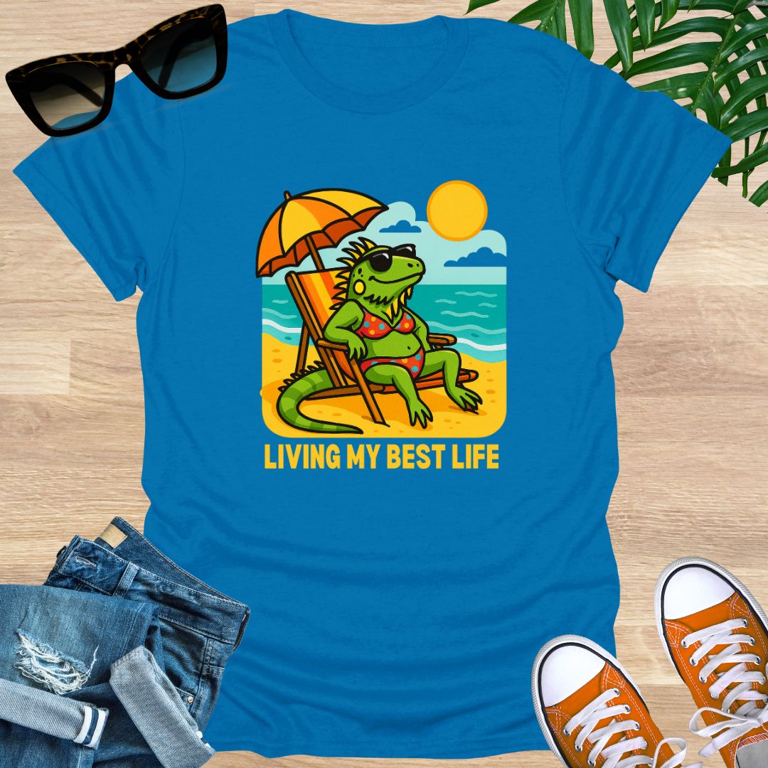 Living My Best Life (Beach Iguana Edition), Unisex T-Shirt
