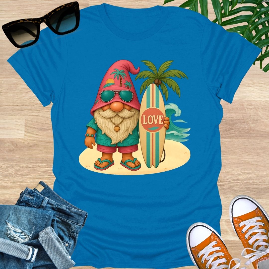 Surfer Love Gnome, Unisex T-Shirt