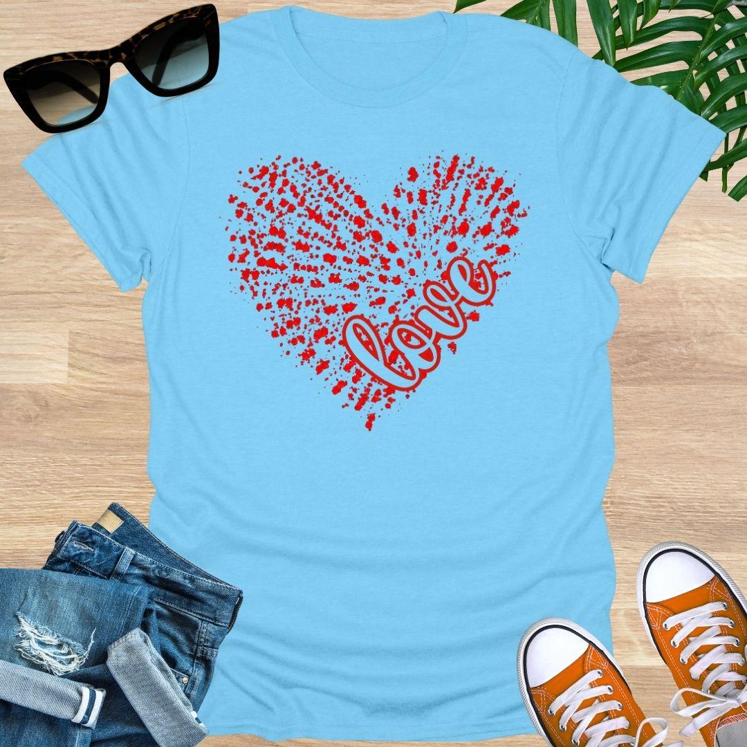 Love Splatter Heart, Unisex T-Shirt