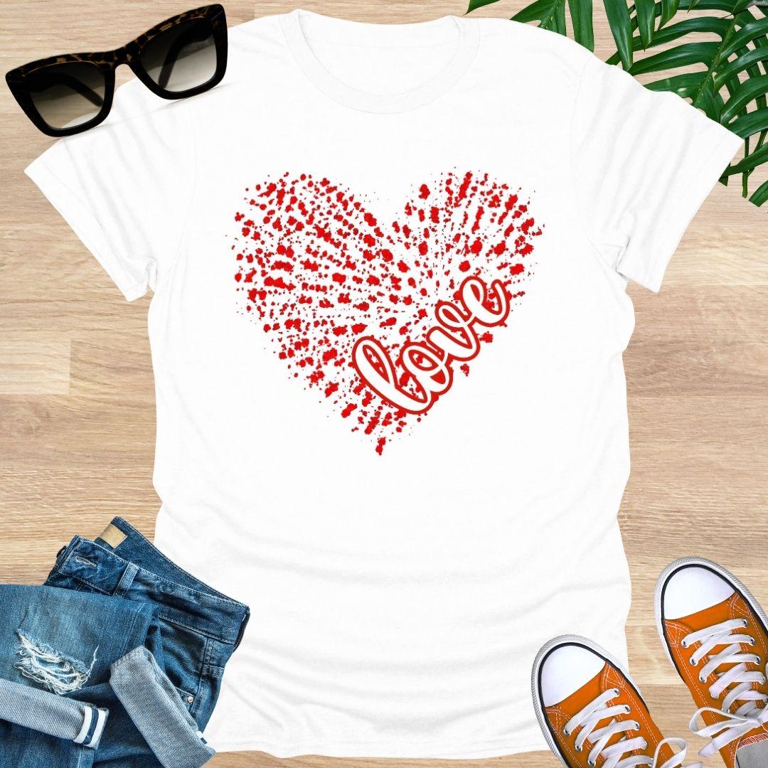 Love Splatter Heart, Unisex T-Shirt
