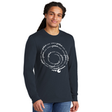 Living in GRATITUDE Today Spiral Long Sleeve Shirt Navy Tri-Blend Man Pullover With White Accents