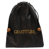 Gratitude bag, Faux leather (Black, Brown) with Gold or Silver Studs or Rhinestone