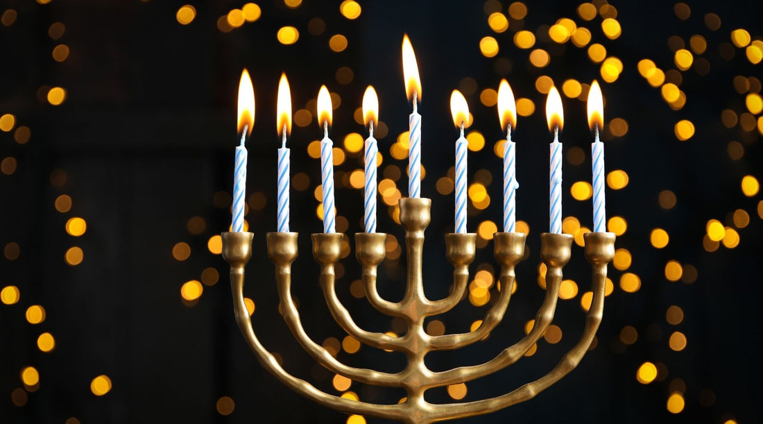 Chanukah candles glowing during the Festival of Lights