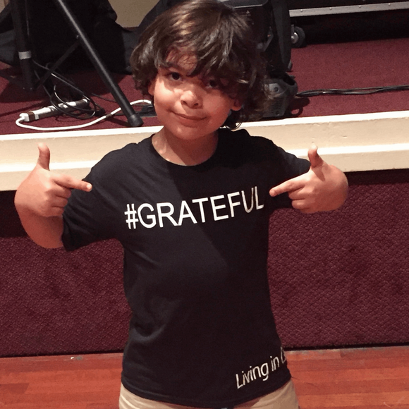 #GRATEFUL T-shirt Black 100% Cotton Unisex Tee-Shirt with White Accents
