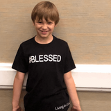 #BLESSED T-shirt Black 100% Cotton Infant Toddler Tee-Shirt with White Accents