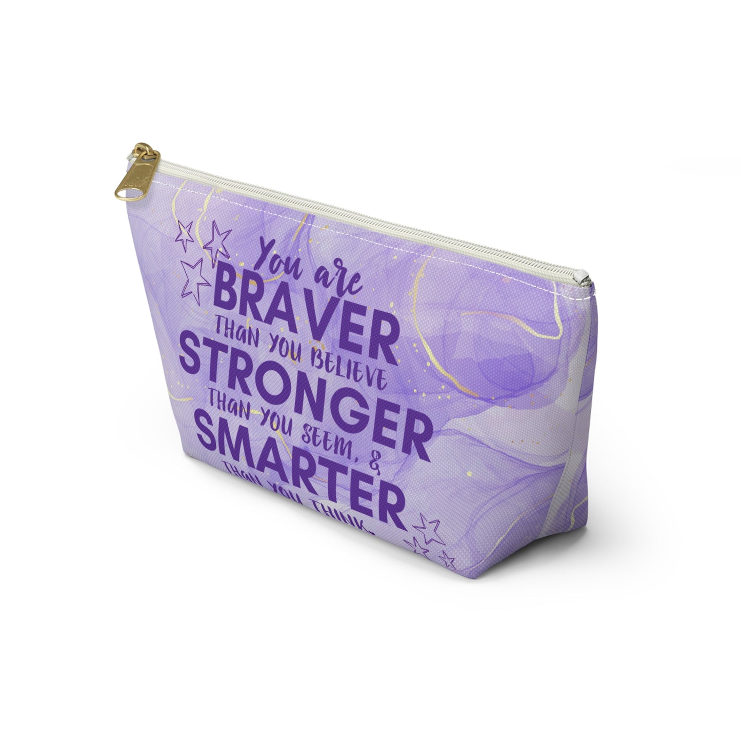 You are Braver Than You Think, Cosmetic Bag, MakeUp Bag, Pencil Case