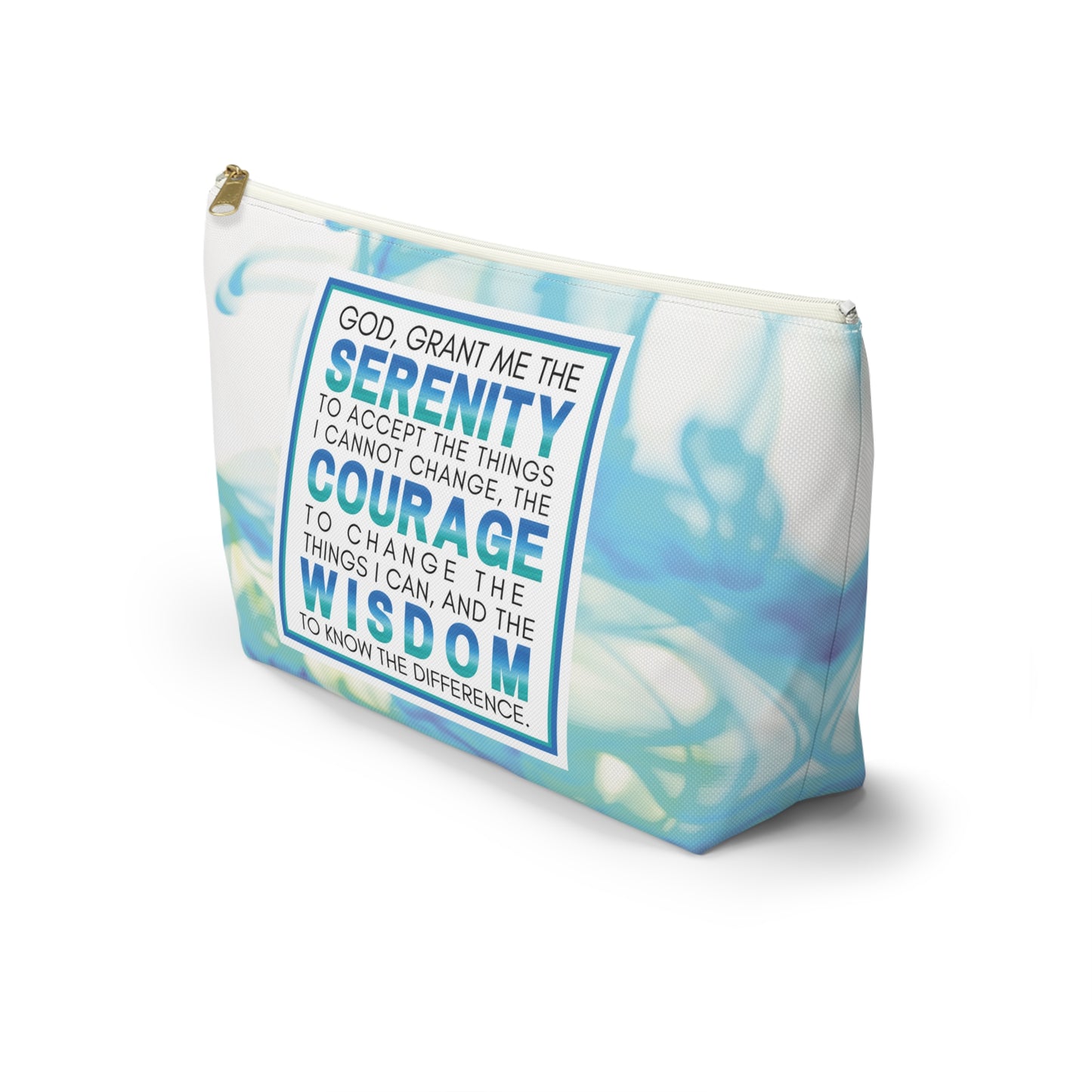 Inspirational Quote, Cosmetic Bag, MakeUp Bag, Pencil Case, Serenity Prayer