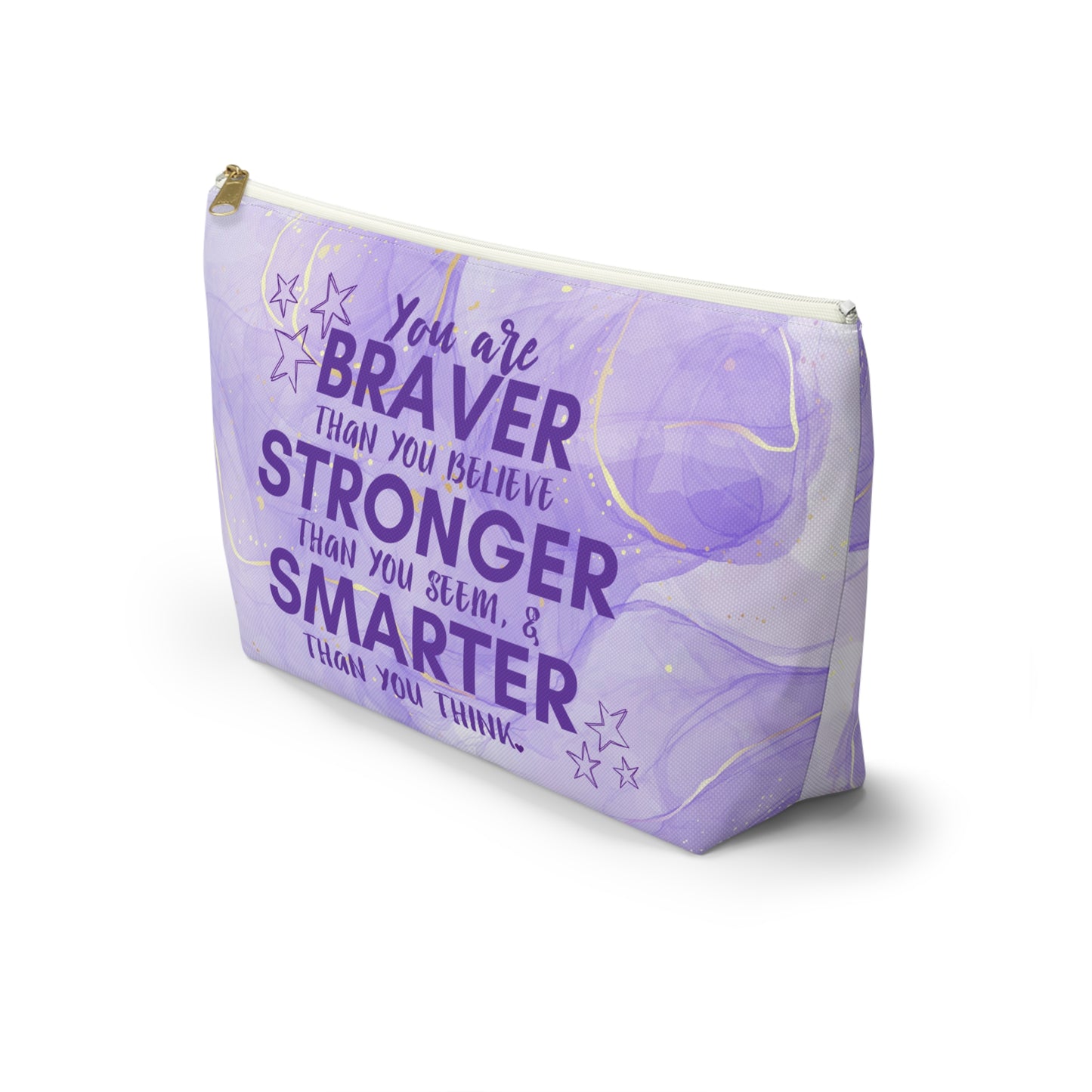 You are Braver Than You Think, Cosmetic Bag, MakeUp Bag, Pencil Case