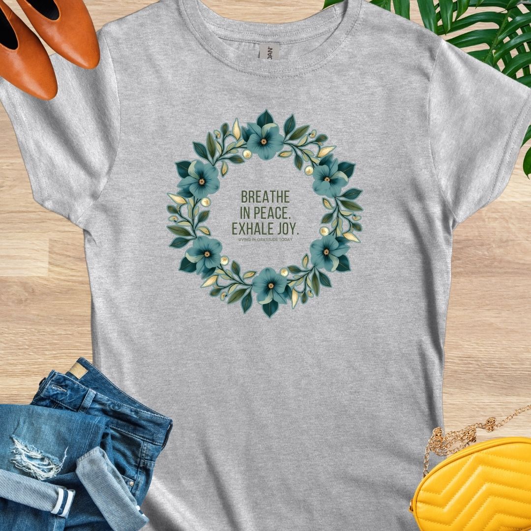 Breathe In Peace, Exhale Joy, Mandala, T-Shirt