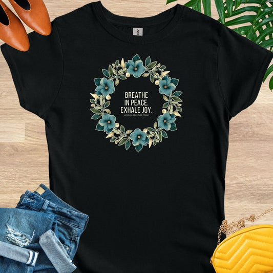 Breathe In Peace, Exhale Joy, Mandala, T-Shirt