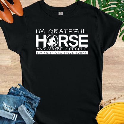Grateful for My Horse and 3 People T-Shirt