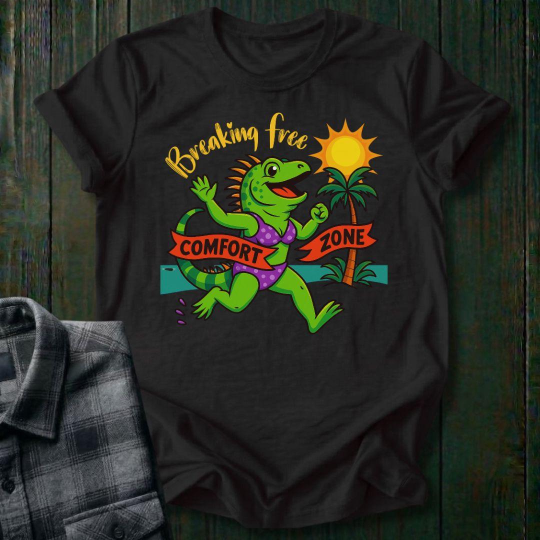Breaking Free – Comfort Zone Crusher, (Iguana Edition), Unisex T-Shirt